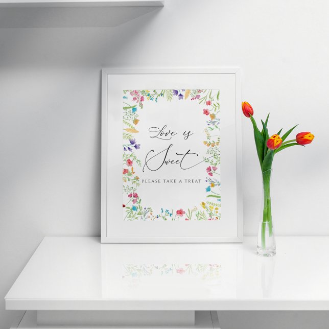 Poster Panneau Fleur Sauvage L'amour est Doux Prenez un T (Créateur téléchargé)
