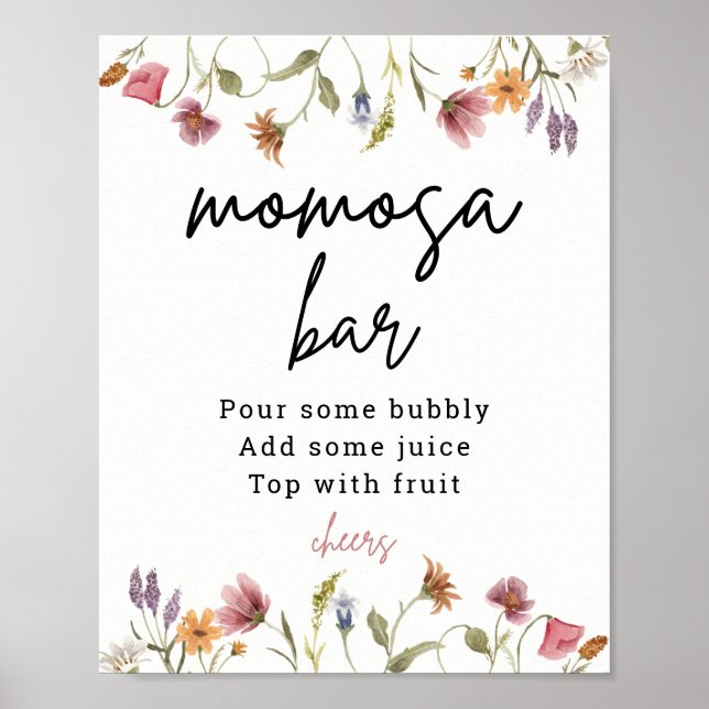 Poster Panneau Fleur sauvage Ressort Baby shower Momosa (Devant)