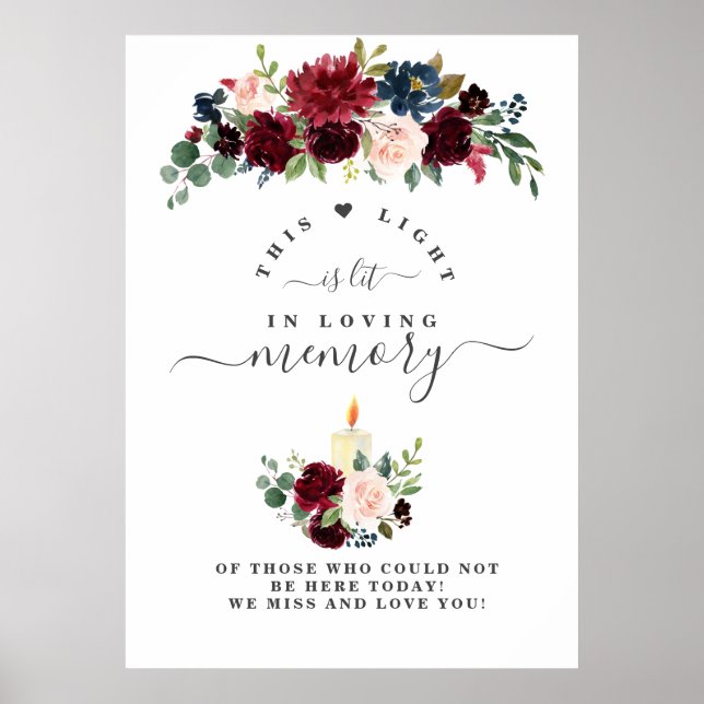 Poster Panneau Fleurs de Teint Rouge Bourgogne Charmant E (Devant)