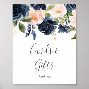 Poster Panneau Fleurs Roses et Nuit Cartes et Cadeaux Bla