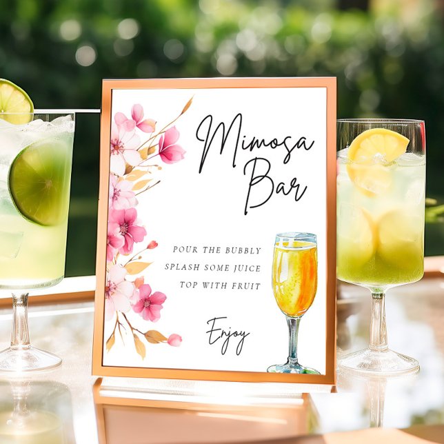 Poster Panneau Floral Mimosa Bar Fête des mariées (Créateur téléchargé)