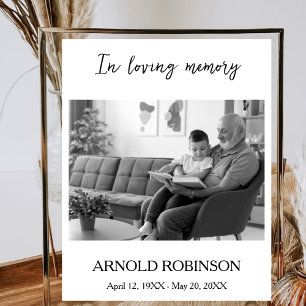Poster Panneau funéraire minimaliste Panneau commémoratif