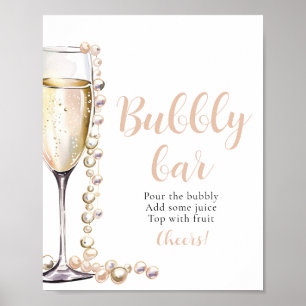Poster Panneau Gold Pearls et Prosecco Champagne Bubbly B