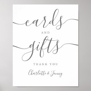 Poster Panneau Gris Signature Cartes De Script Et Cadeaux