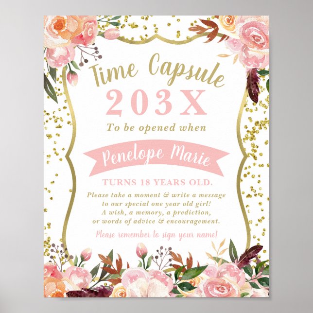 Poster Panneau Heure Capsule Premier anniversaire (Devant)