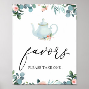 Poster Panneau Heure pour Tea Favors