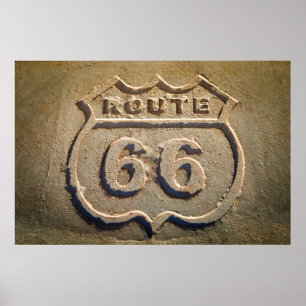 Poster Panneau historique de la route 66, Arizona