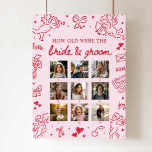 Poster Panneau « How Old Were Bride & Groom » Dessiné à l