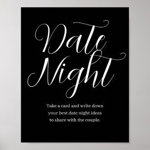 Poster Panneau idée de soirée de fleurs sauvages Date Nig