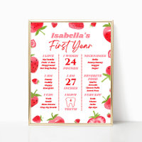 Panneau Jalon du premier anniversaire de la fraise