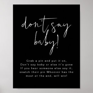 Poster Panneau JOVI Edgy Black Modern Ne dites pas bébé