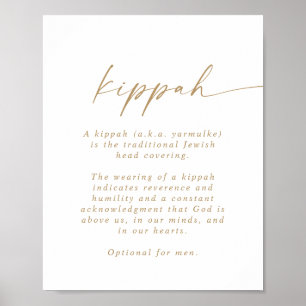 Poster Panneau Kippah de script or moderne
