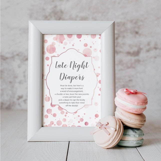 Poster Panneau "Late Night Diapers", Douche bébé doux (Créateur téléchargé)