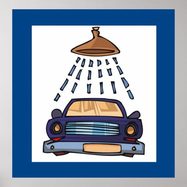 Poster Panneau Lavage de voiture (Devant)