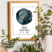 Panneau Leo Zodiac : Nom personnalisé et anniversa