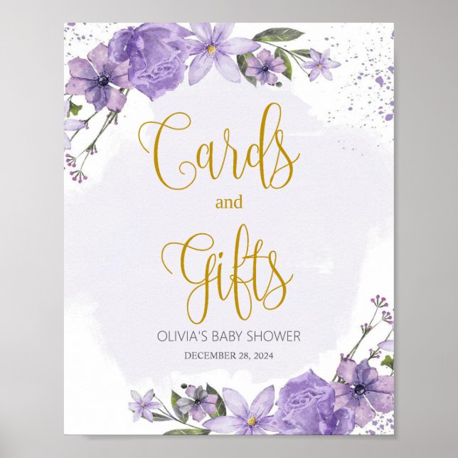 Poster Panneau Lilac Lavender Cartes et Cadeaux (Devant)
