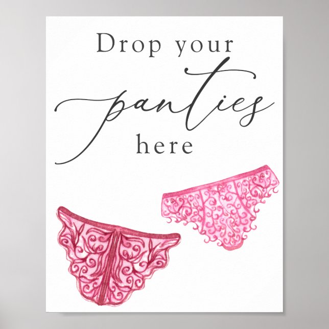 Poster Panneau Lingerie Shower Déposez vos culottes ici (Devant)