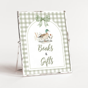 Poster Panneau Livres et Cadeaux Canard Mallard Gingham p