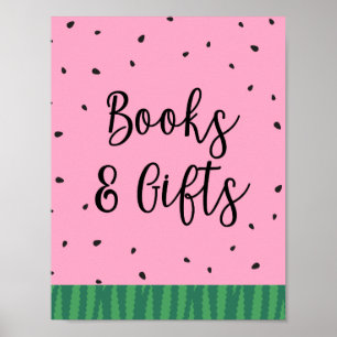 Poster Panneau Livres et cadeaux de pastèque
