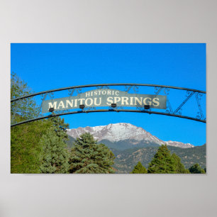 Poster Panneau Manitou Springs Framing Pikes Peak, Colora
