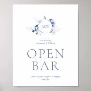 Poster Panneau Mariage à barre ouverte bleu foncé
