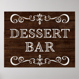 Poster Panneau mariage - Bar-dessert Panneau Rustique Mar