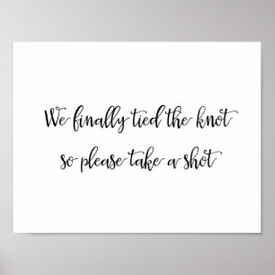 Poster Panneau mariage Bar Party Calligraphie