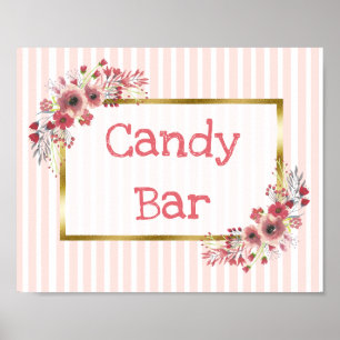 Poster Panneau mariage Barre de bonbons Chalkboard Look