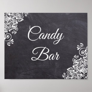 Poster Panneau mariage Barre de bonbons Chalkboard Look