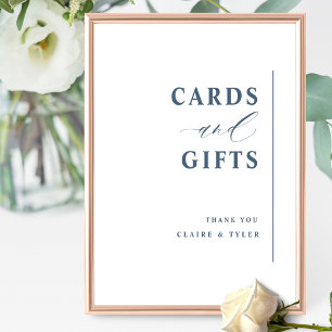 Poster Panneau Mariage bleu chic minimaliste cartes et ca