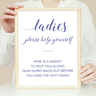 Poster Panneau Mariage bleu Marine pour femme Salle de ba