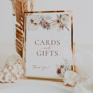 Poster Panneau Mariage Boho Pampas Cartes et Cadeaux