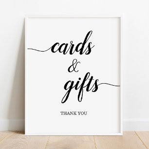 Poster Panneau Mariage Cartes et cadeaux de calligraphie