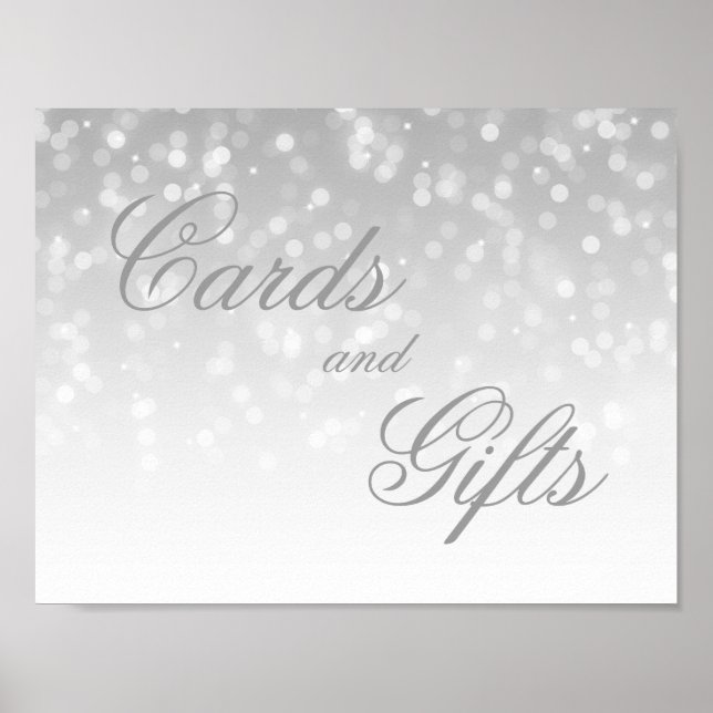 Poster Panneau Mariage Cartes Et Cadeaux Lumières Bokeh S (Devant)
