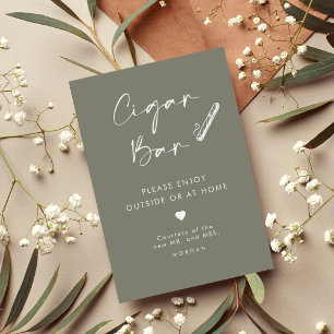Poster Panneau Mariage Chic Sage Green Favoriser Cigar Ba