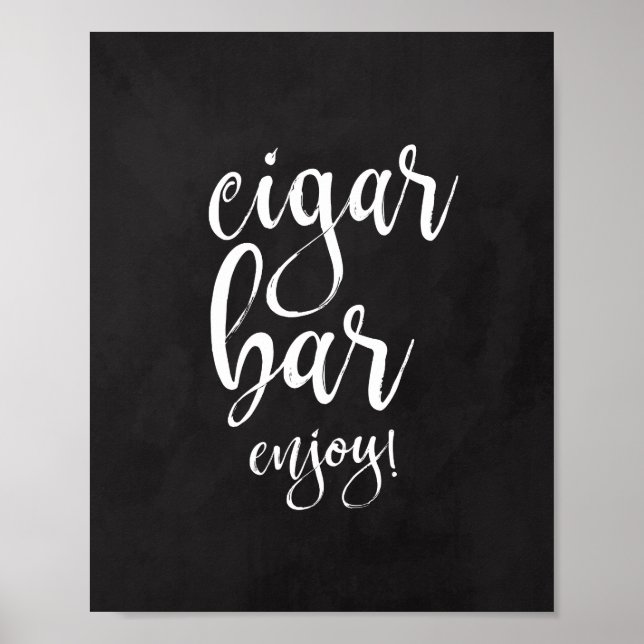 Poster Panneau Mariage Cigar Bar Chalkboard 8x10 (Devant)