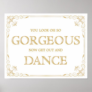 Poster Panneau Mariage Dance Floor Calligraphie moderne