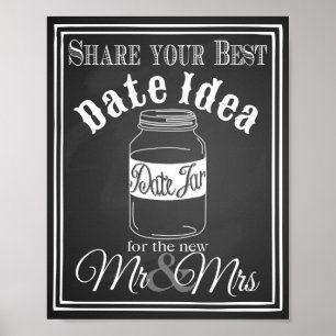 Poster Panneau mariage "Date jar guest book" panneau de s