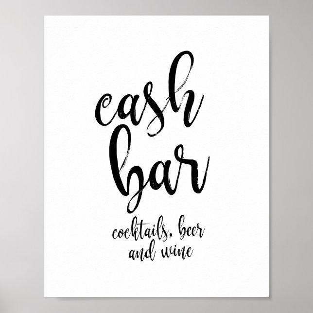 Poster Panneau mariage de caisse noir et blanc 8x10 (Devant)