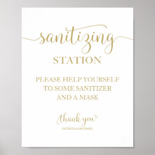Poster Panneau Mariage de calligraphie chic de la station
