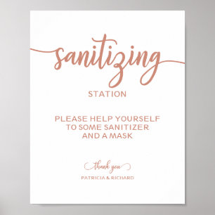 Poster Panneau Mariage de calligraphie chic de la station