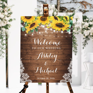 Poster Panneau Mariage de dentelle rustique