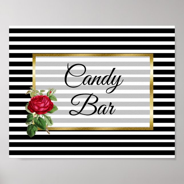 Poster Panneau Mariage de la barre Candy Rose rouge (Devant)