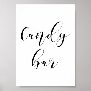 Poster Panneau mariage de la barre de bonbons