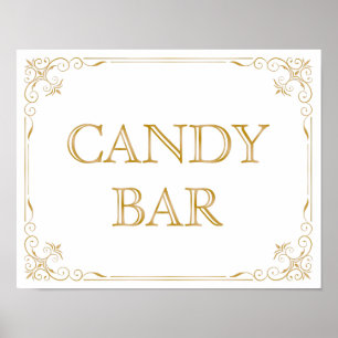 Poster Panneau Mariage de la barre de bonbons   Calligrap