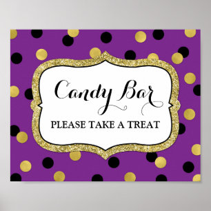 Poster Panneau Mariage de la barre de bonbons Confetti en