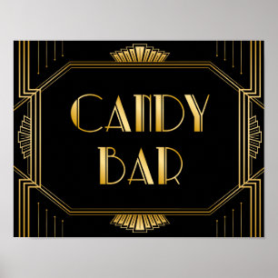 Poster Panneau Mariage de la barre de bonbons Gatsby Ar