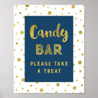 Panneau Mariage de la barre de bonbons Marine Bleu