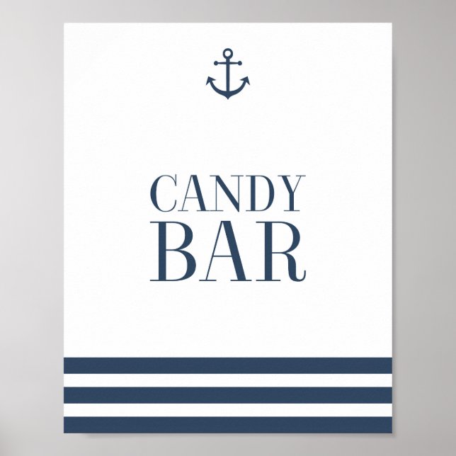 Poster Panneau Mariage de la barre de bonbons nautiques (Devant)