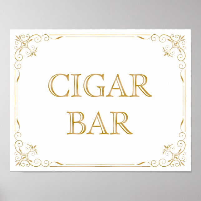 Poster Panneau Mariage de la barre de cigares | Calligrap (Devant)